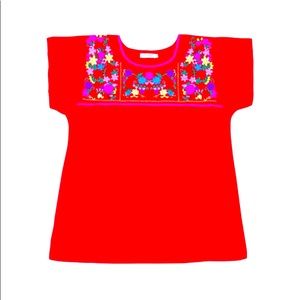 Mexican Embroidered Peasant Blouse